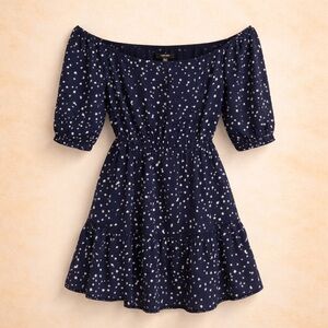 EVER NEW STAR PRINT OFF THE SHOULDER DRESS